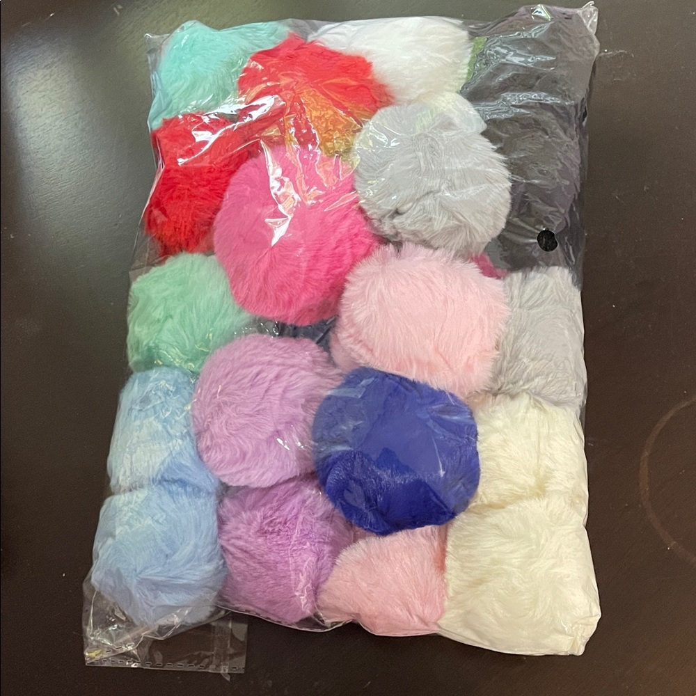 Colorful Faux Fur Pompoms